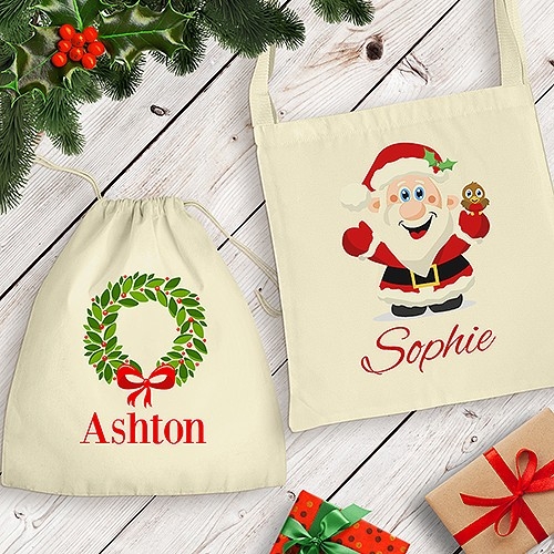 Christmas Calico Bags