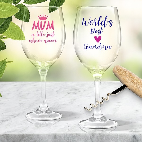 Colour Printed Wine Glasses