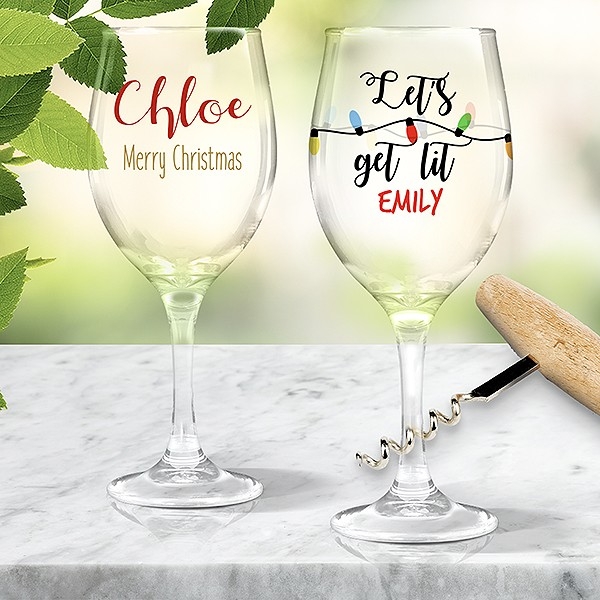 Colour Printed Wine Glasses