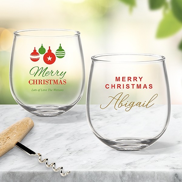 Colour Printed Stemless Wine Glasses