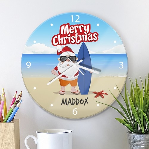 Christmas Glass Wall Clocks