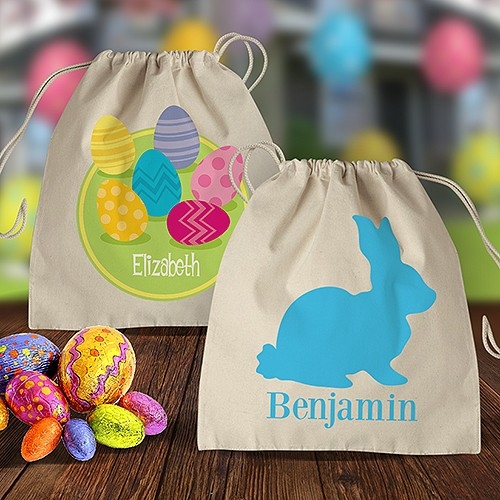 Easter Calico Drawstring Bags