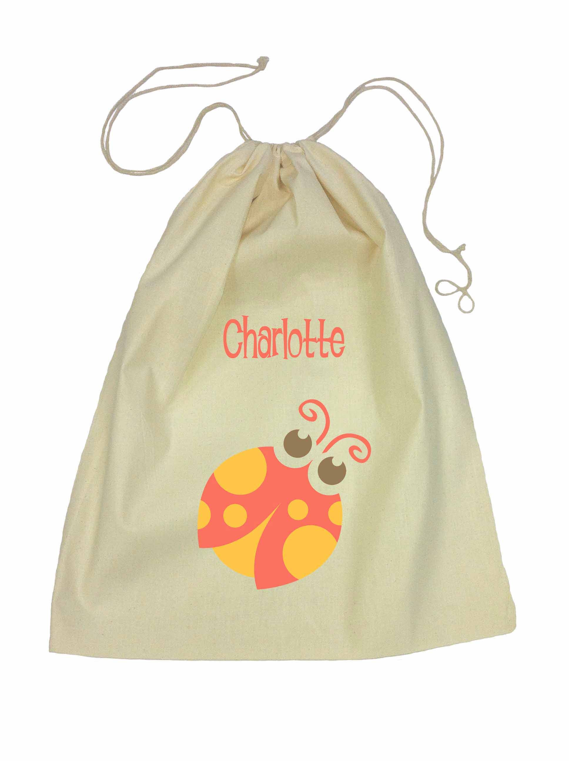 Drawstring Library Bag with Red Beetle