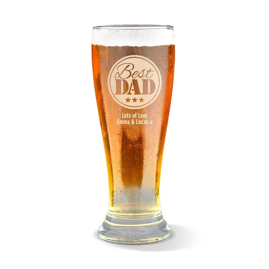 Best Dad Engraved Premium Beer Glass