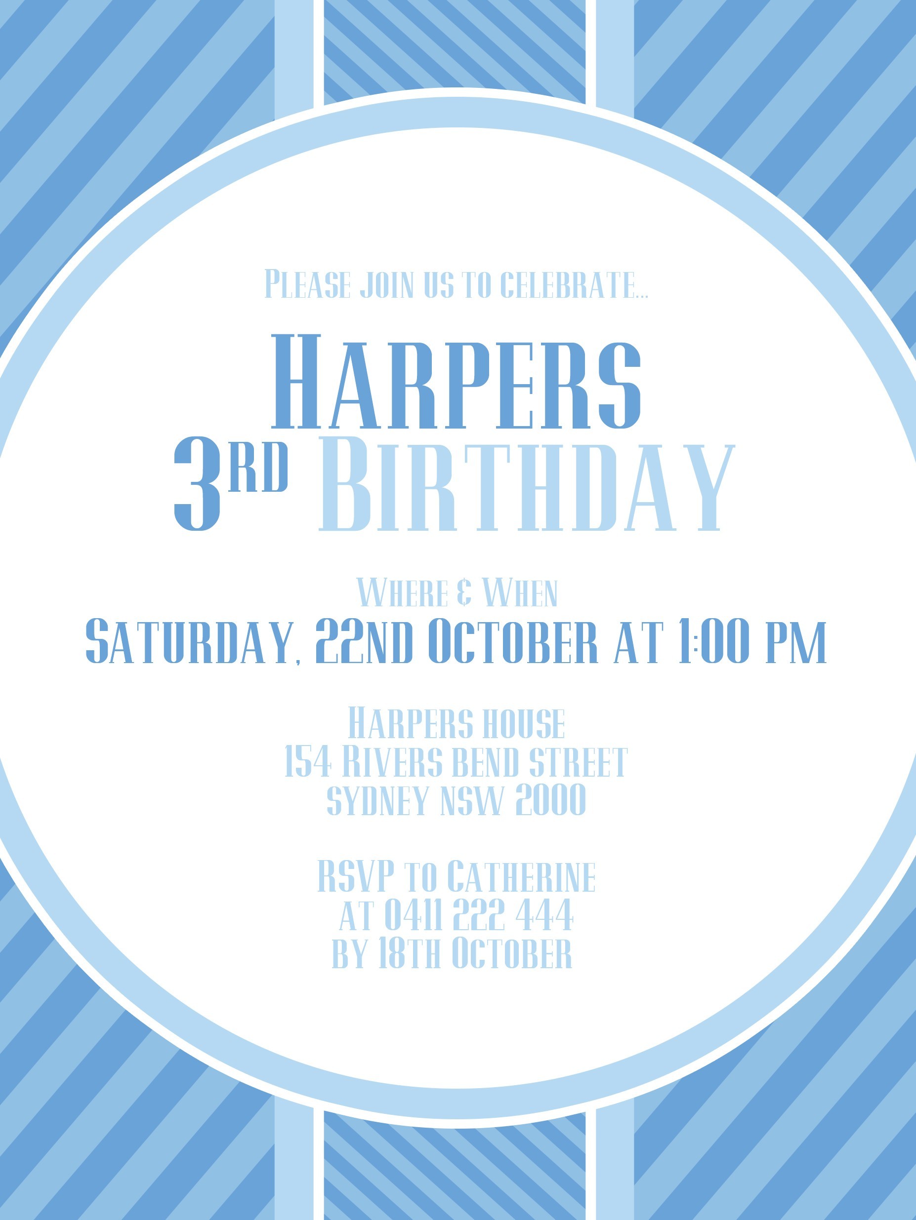 Blue Party Invitation