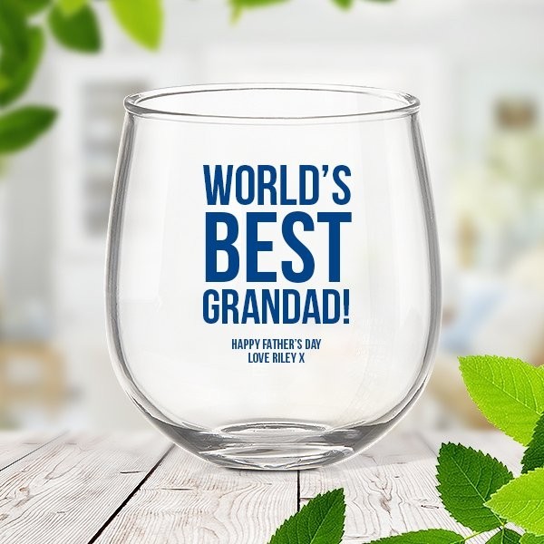 Best Grandad Stemless Wine Glass