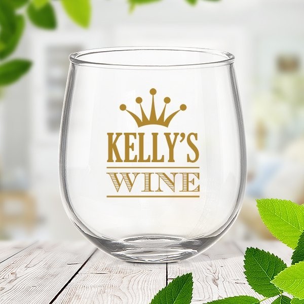 Crown Stemless Wine Glass
