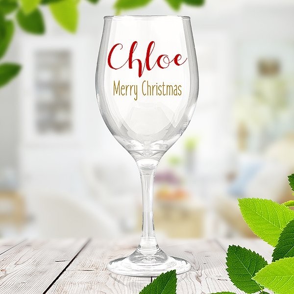 Festive Christmas Wine Glass