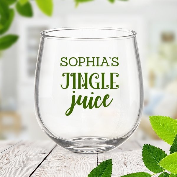 Jingle Juice Stemless Wine Glass