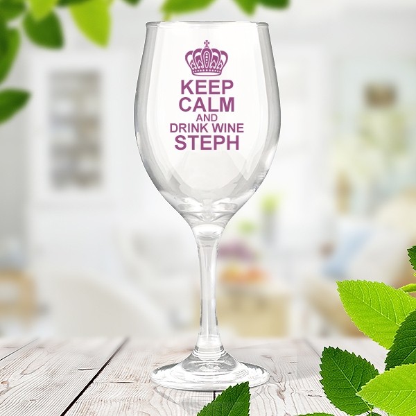 Keep Calm Wine Glass