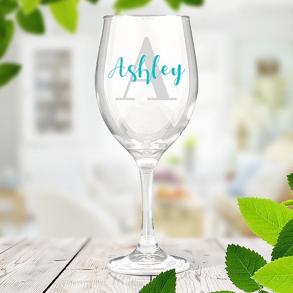 Monogram Wine Glass