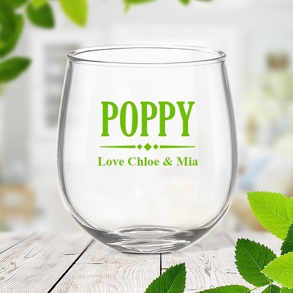 Poppy Stemless Wine Glass