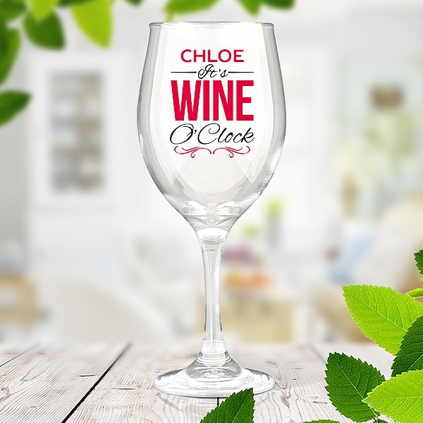 Wine O'Clock Wine Glass