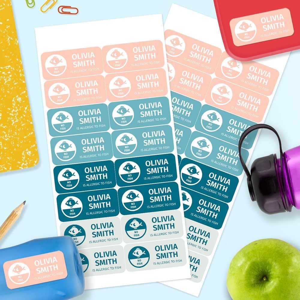 Coral Allergy Labels CustomiseMe by Harvey Norman