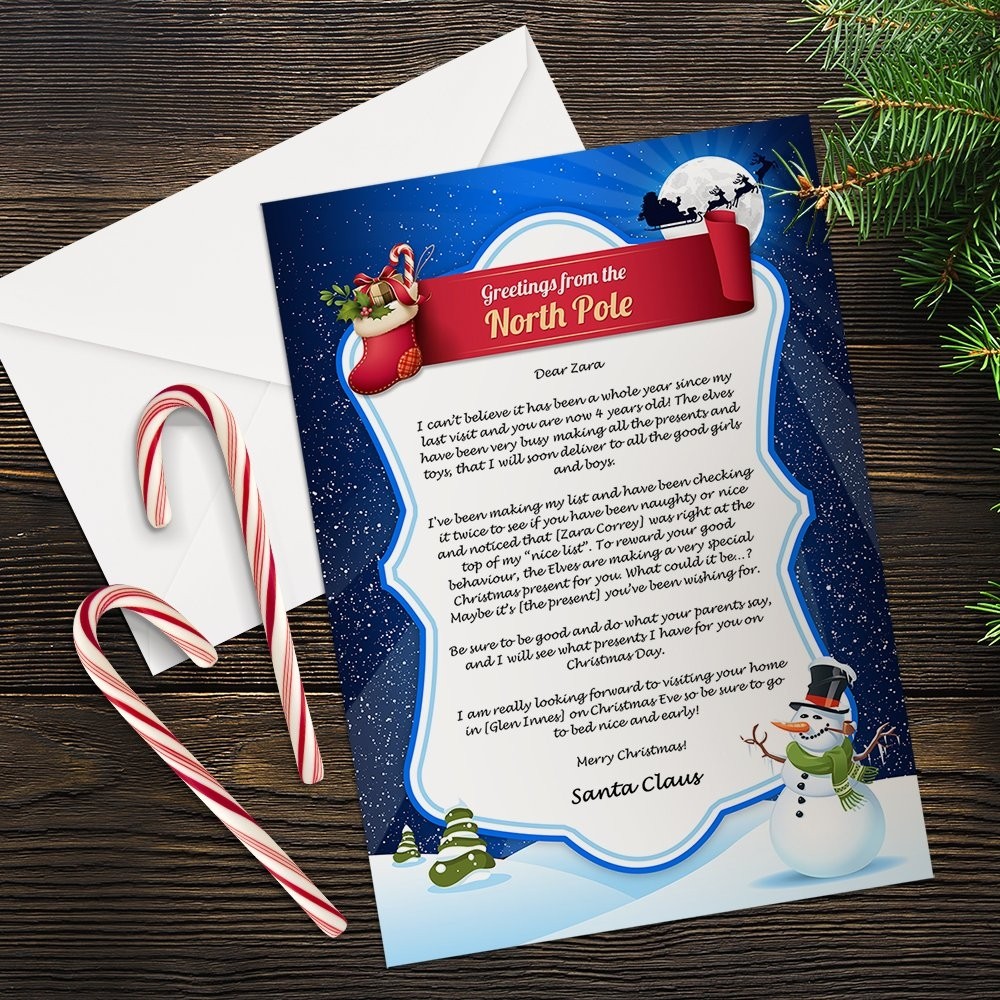 Blue Santa Letter