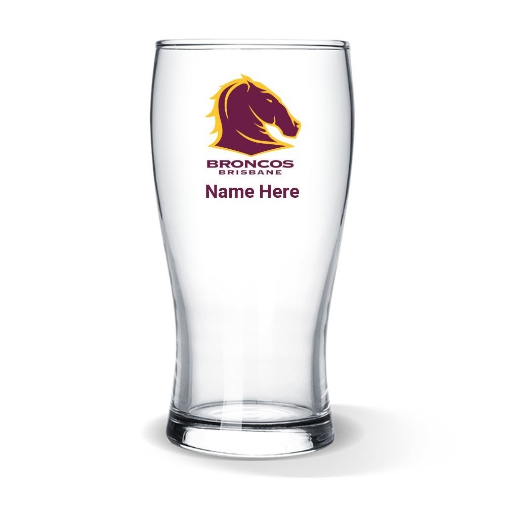 NRL Broncos Standard Beer Glass