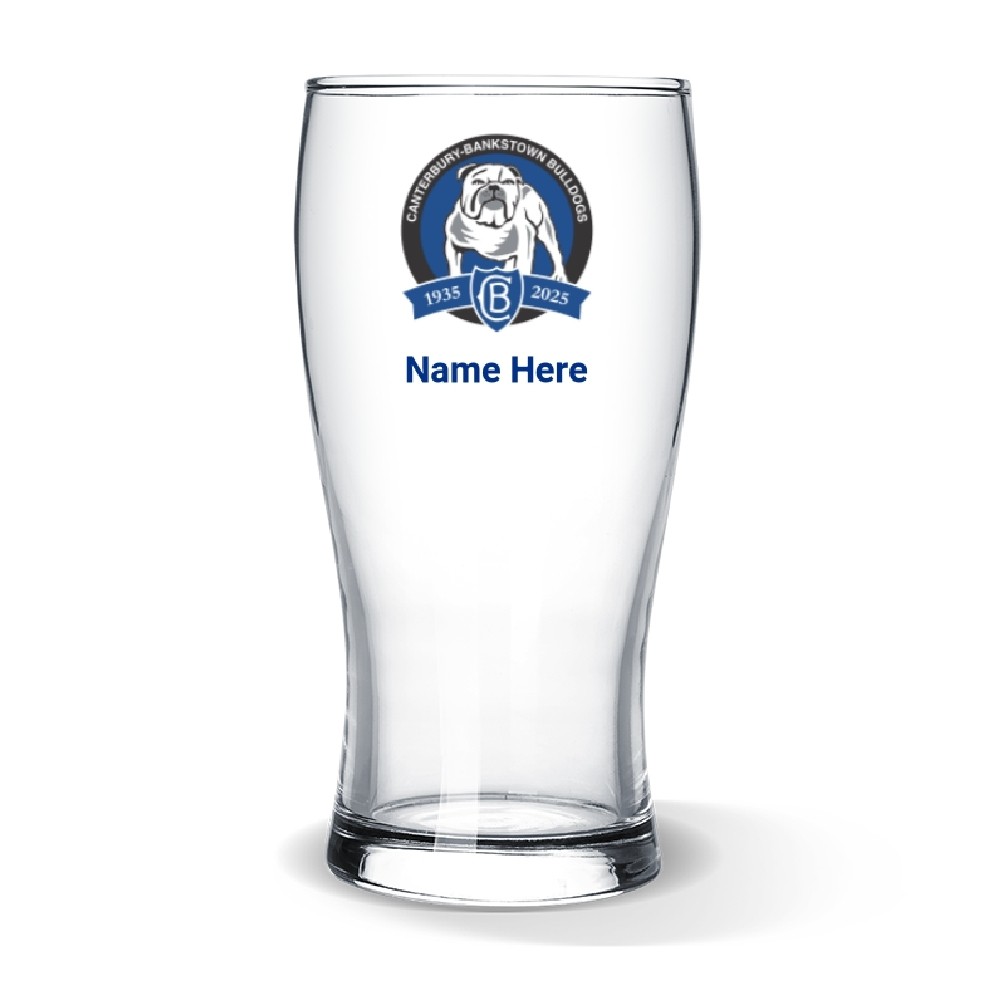 NRL Bulldogs Standard Beer Glass