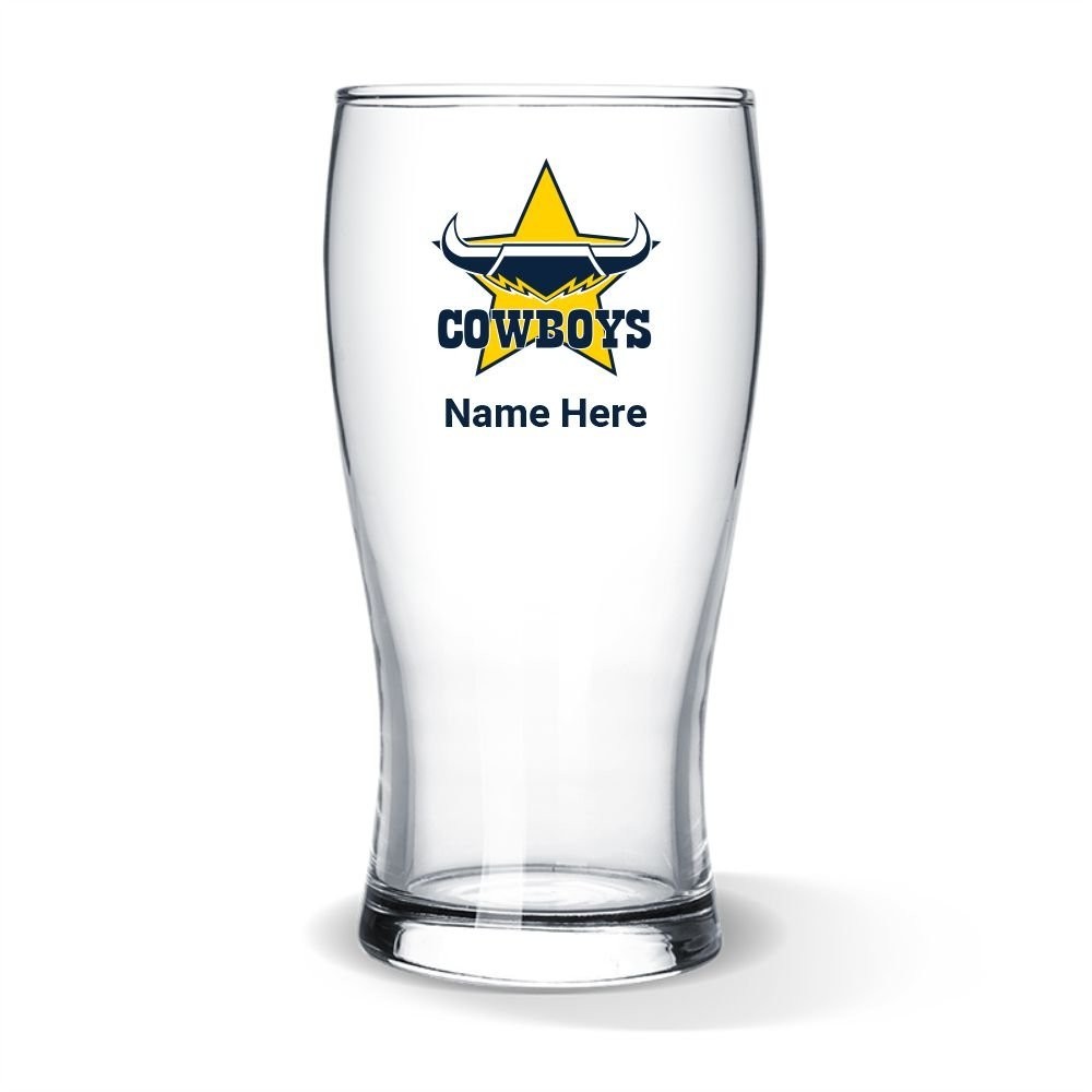 NRL Cowboys Standard Beer Glass