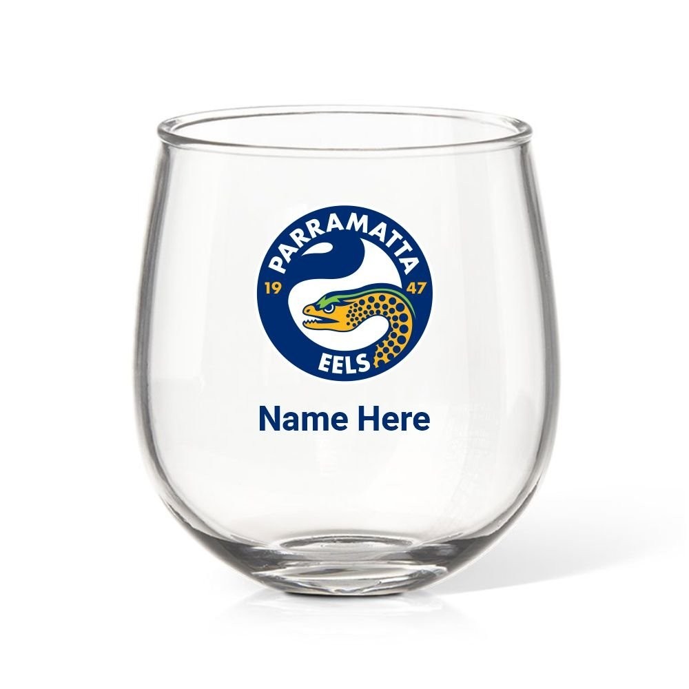 NRL Eels Stemless Wine Glass