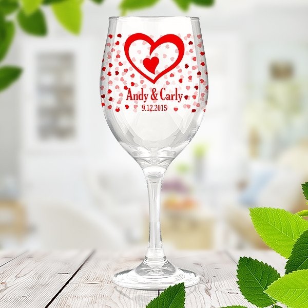 Hearts Wine Glass