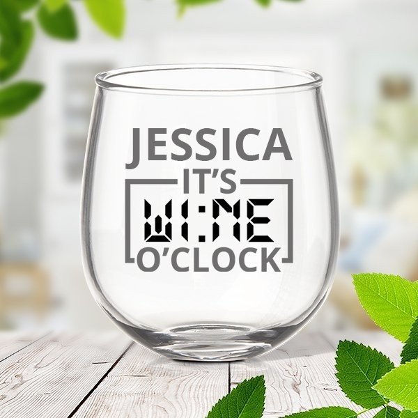 O'Clock Stemless Wine Glass