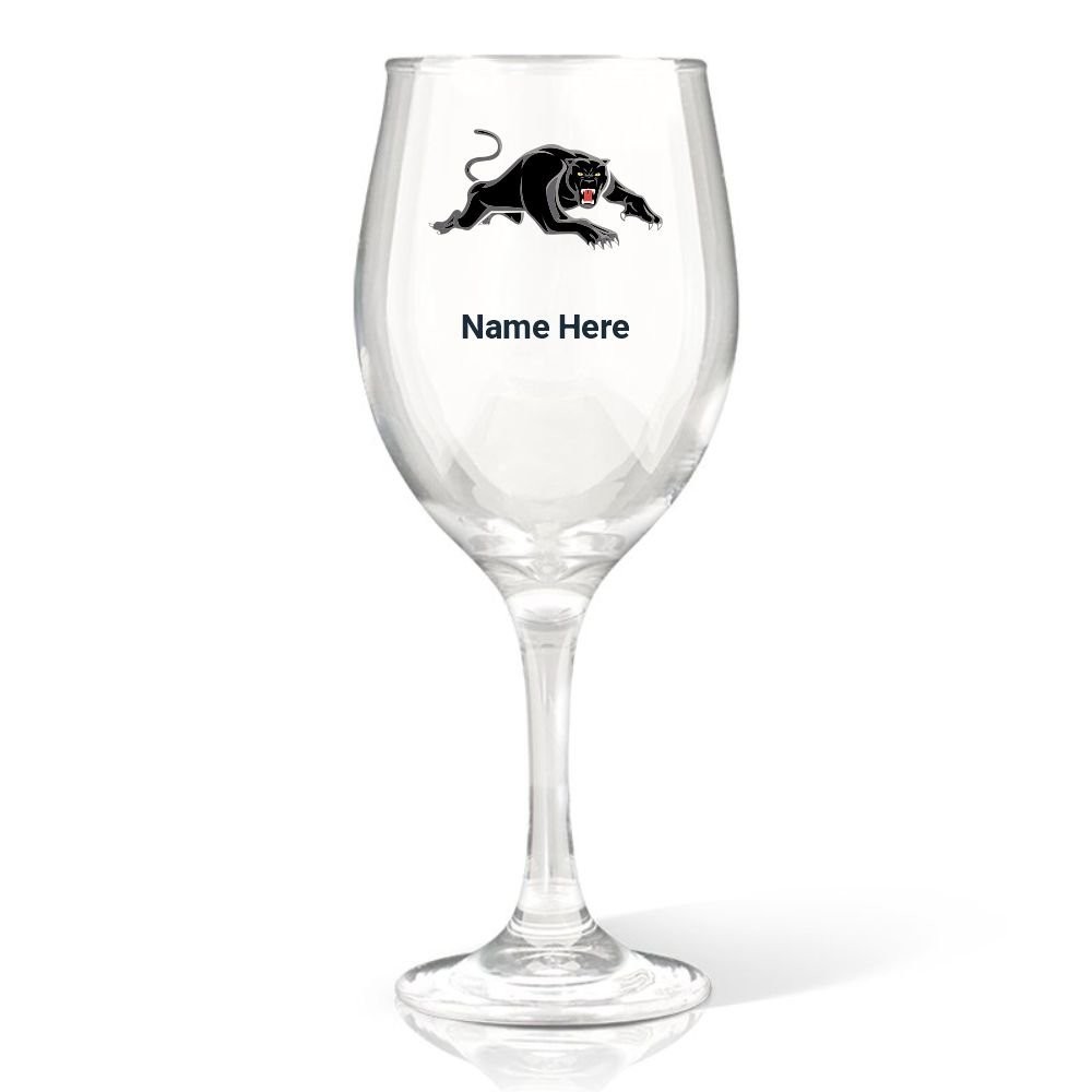 NRL Panthers Wine Glass