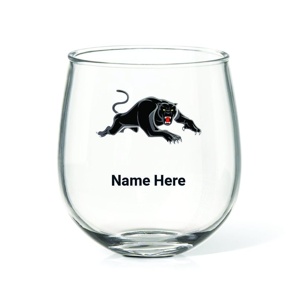 NRL Panthers Stemless Wine Glass