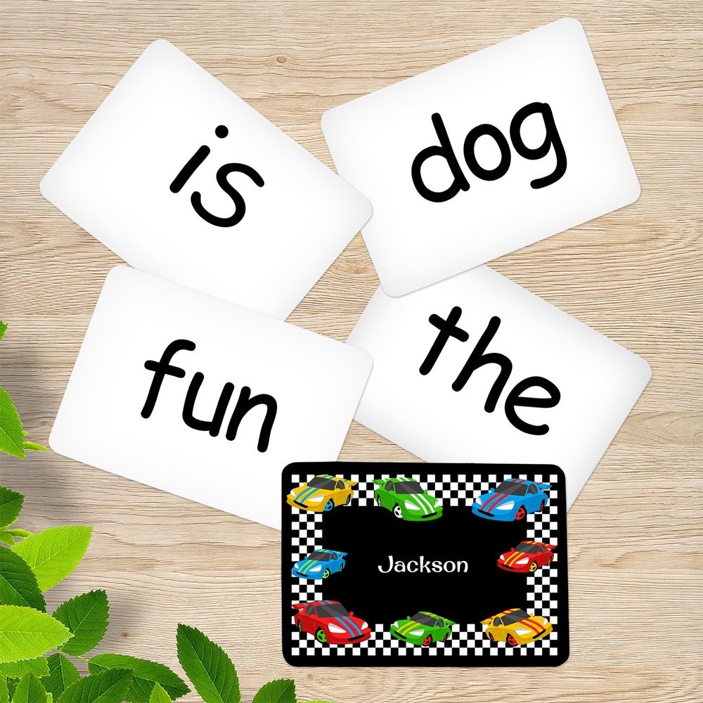 Race Cars Sight Word Cards