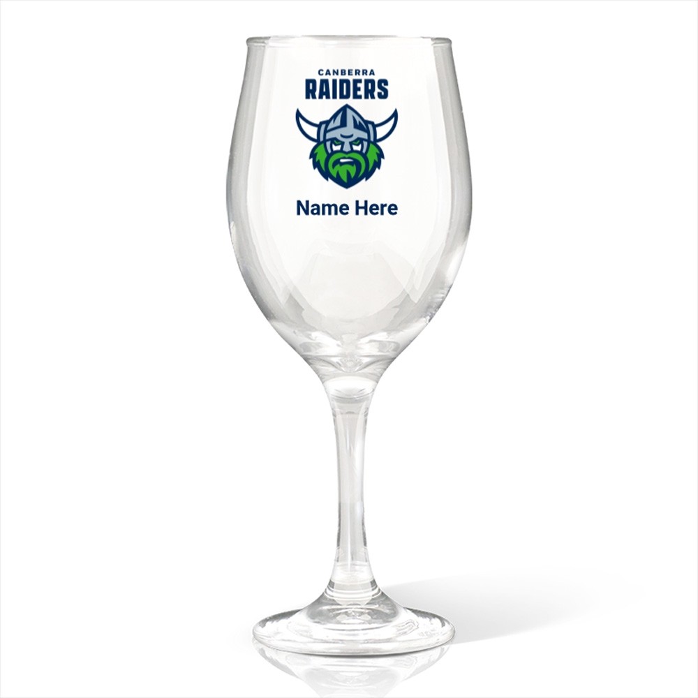NRL Raiders Wine Glass