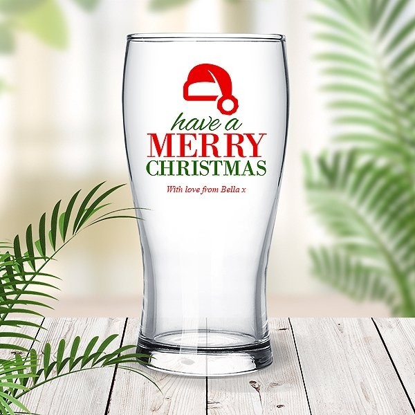 Santa Hat Standard Beer Glass