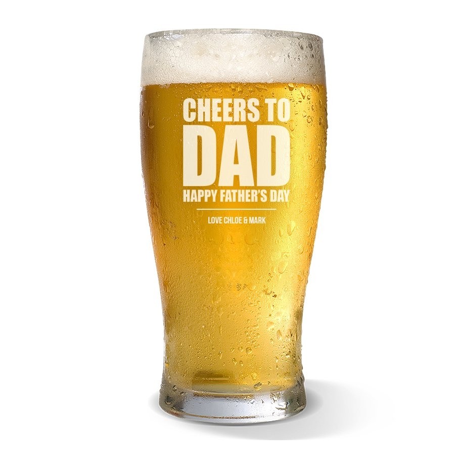 Cheers to Dad Engraved Standard Beer Glass