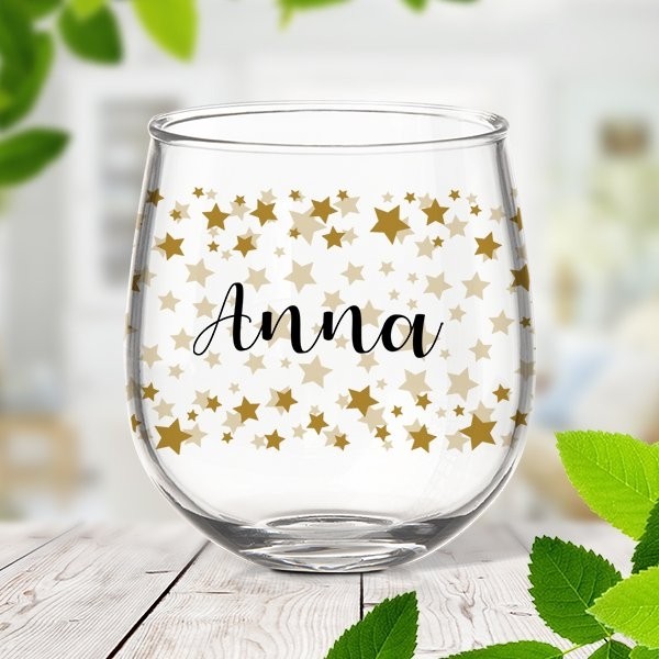 Stars Stemless Wine Glass