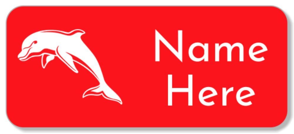 NRL Dolphins Rectangle Name Label - CustomiseMe by Harvey Norman