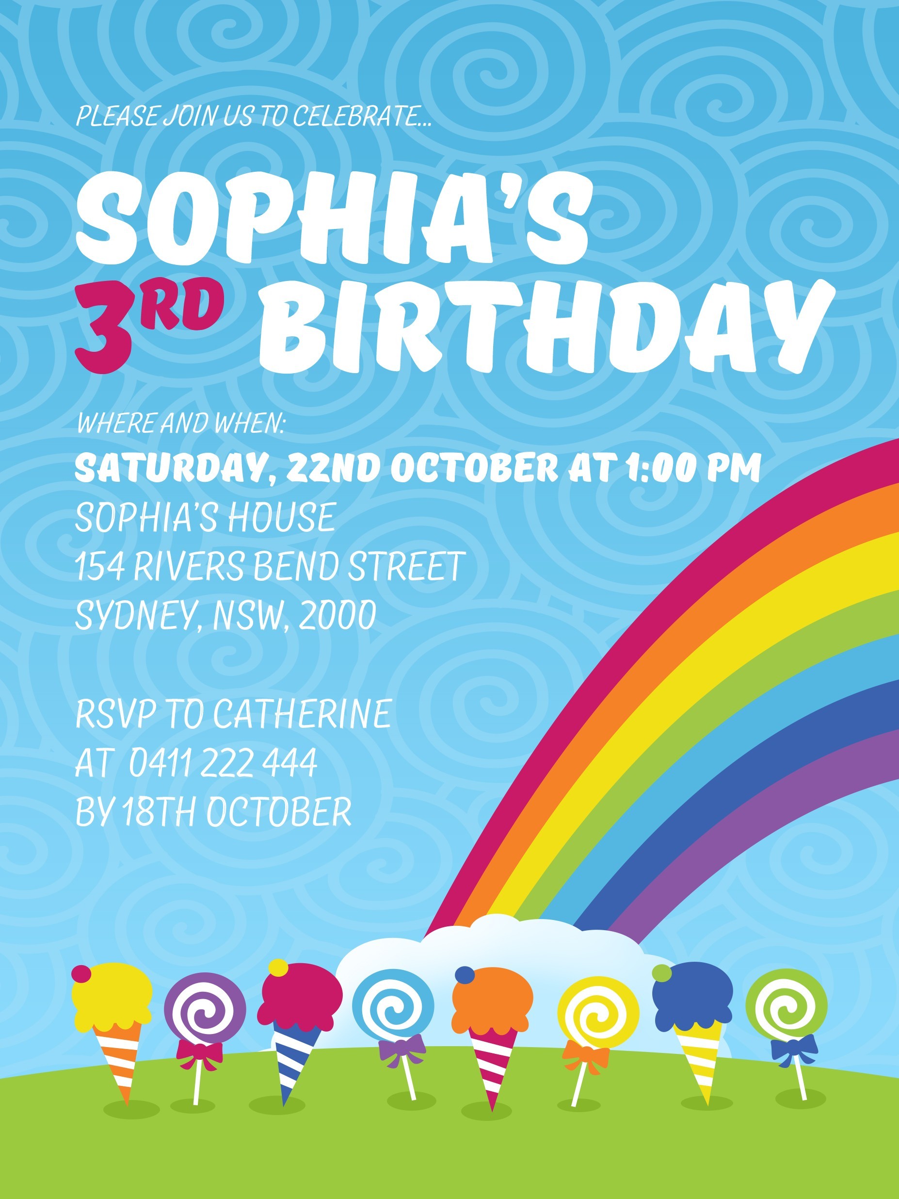 Lollipop Party Invitation