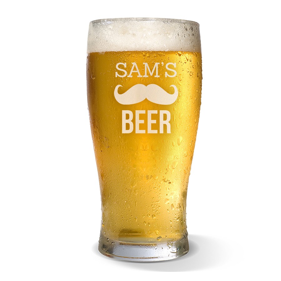 Moustache Engraved Standard Beer Glass