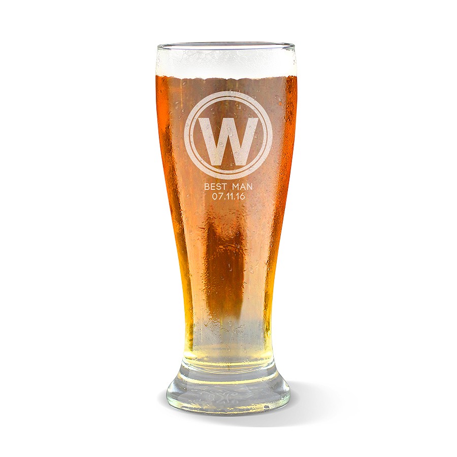Initial Engraved Premium Beer Glass