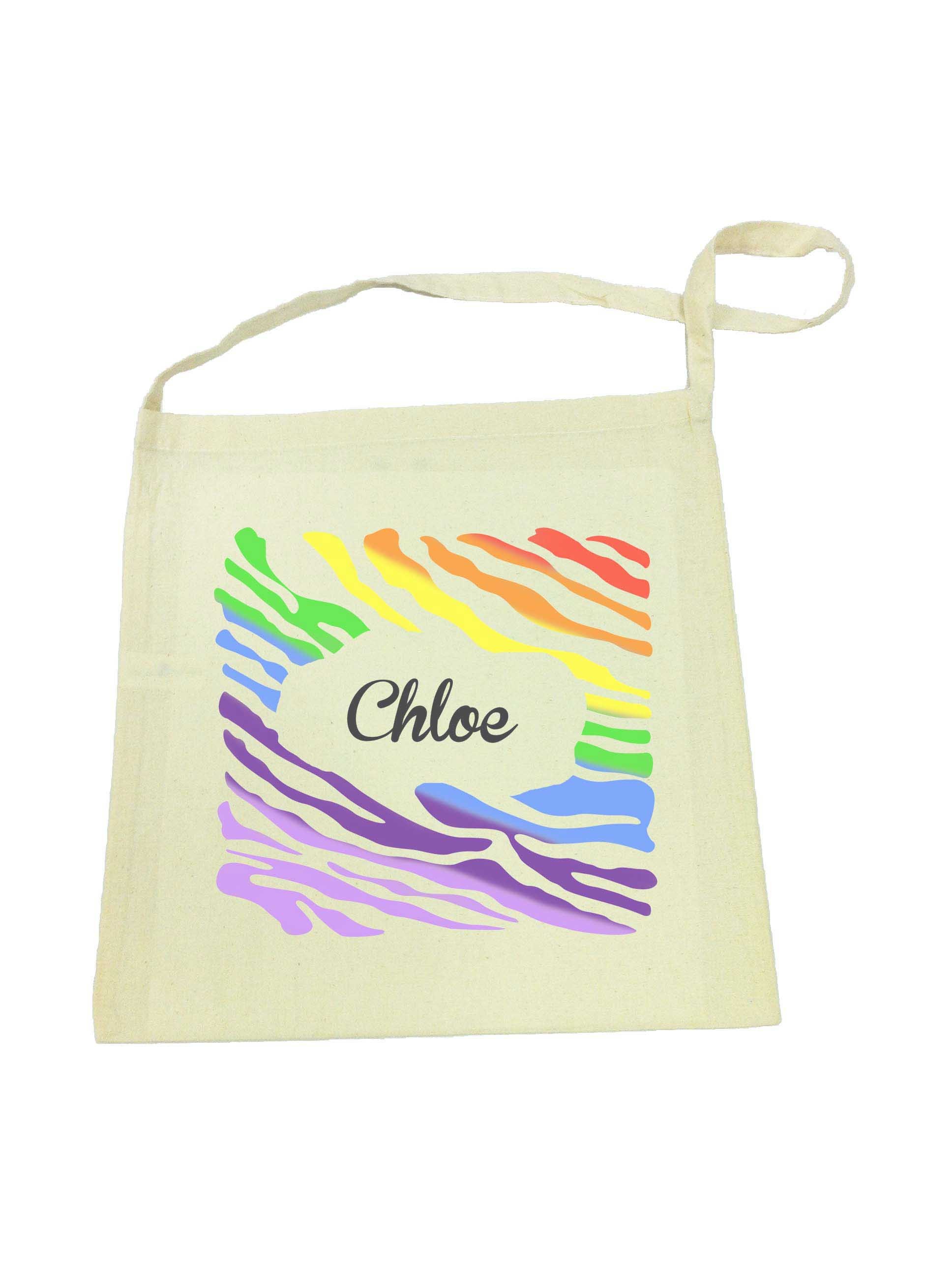 Rainbow Design Calico Tote Bag