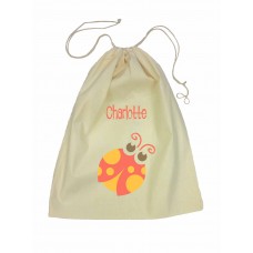Drawstring Library Bag with Red Beetle