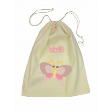 Drawstring Library Bag with Brown Butterfly