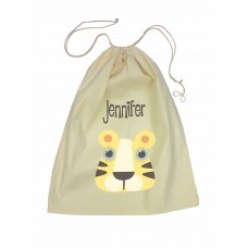 Drawstring Library Bag with Yellow Tiger