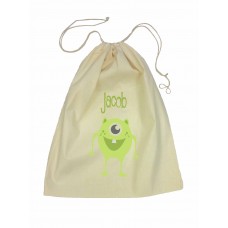 Drawstring Library Bag with Green Alien