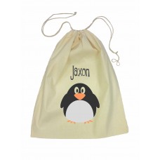 Drawstring Library Bag with Penguin