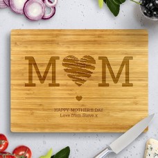 Mum Heart Bamboo Cutting Board