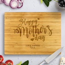 Heart Happy Mother's Day Bamboo Cutting Board