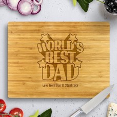 World's Best Dad Bamboo Cutting Board