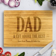 Dad a Cut Above Bamboo Cutting Board