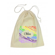 Drawstring Library Bag with Rainbow Design