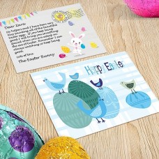 Easter Postcard, Blue Eggs Design