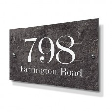 Stone Effect Metal House Sign