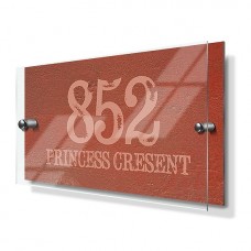 Orange Cement Effect Premium Acrylic Front House Sign